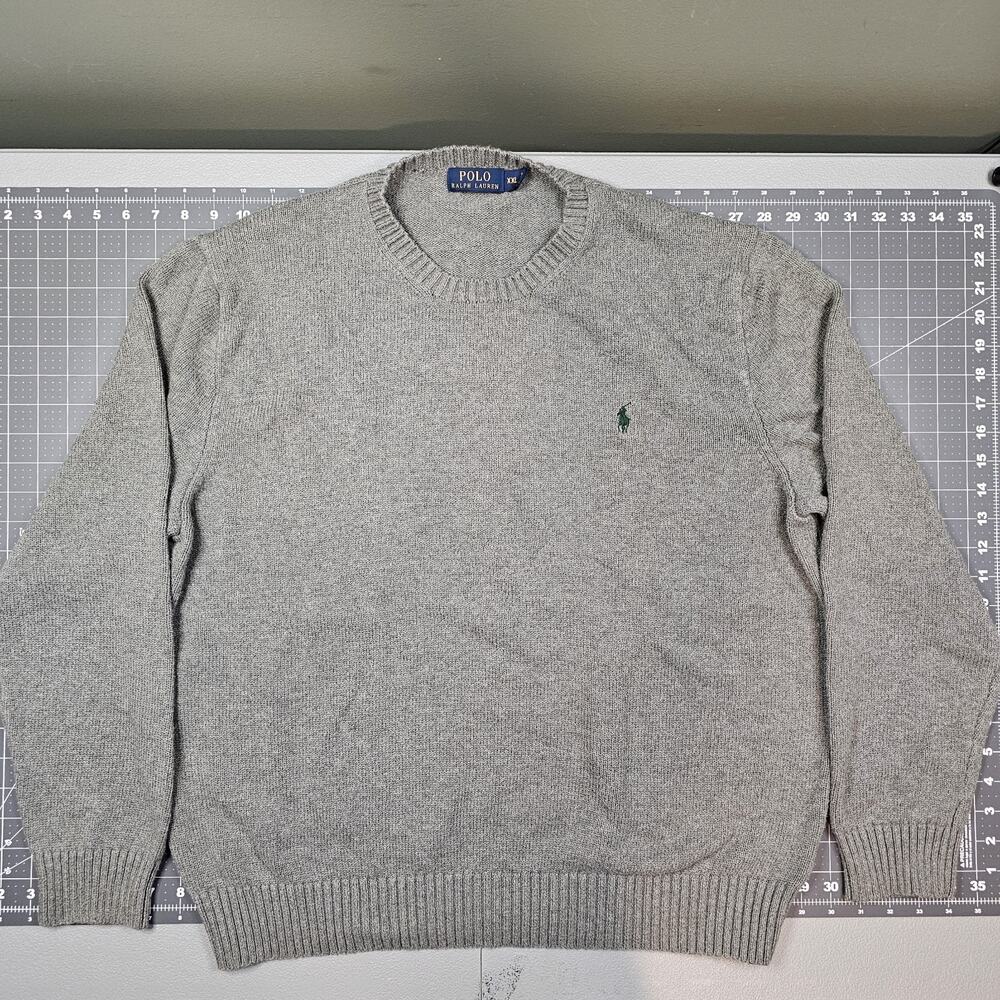 Polo Ralph Lauren Sweater XXL Gray Golf Preppy Academia Ivy League Knit Jumper